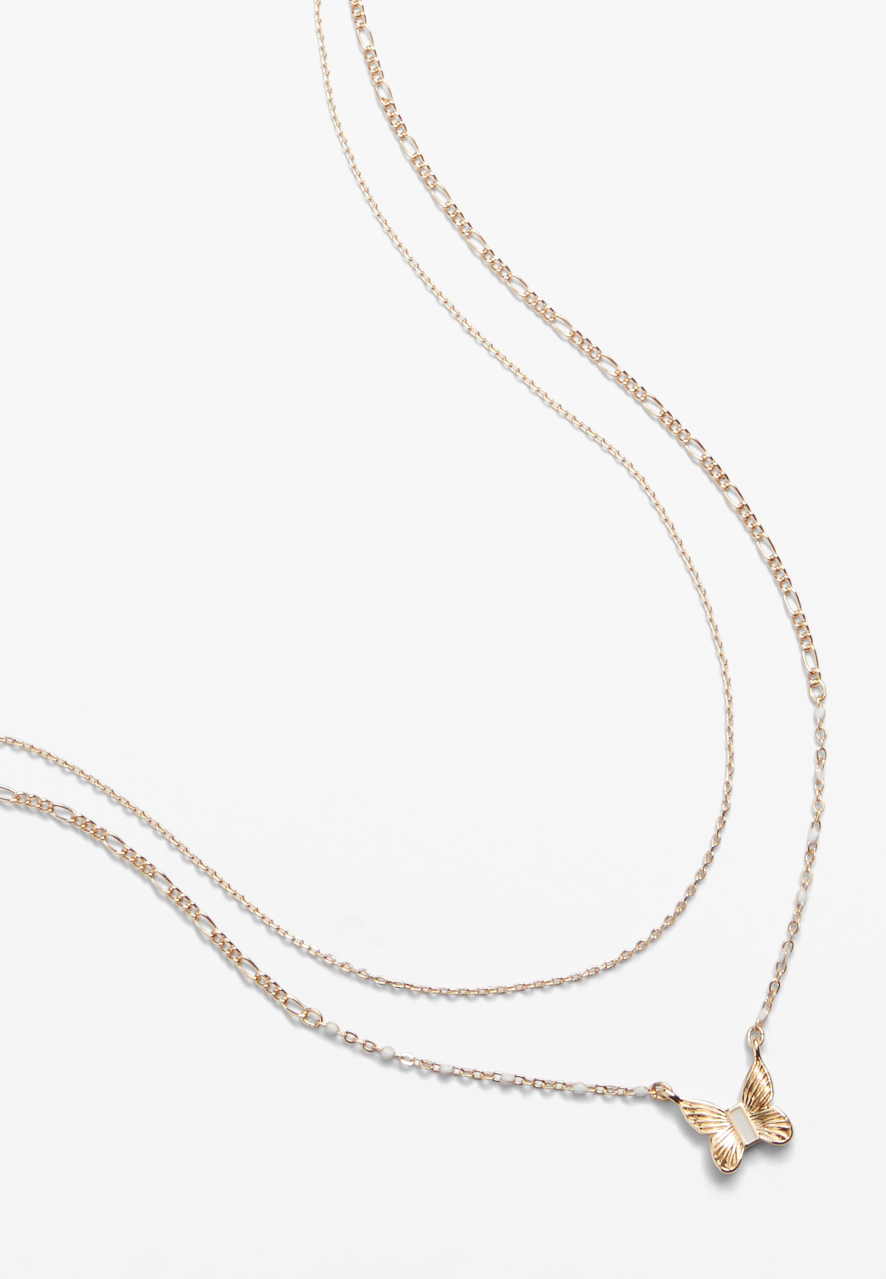 Gold Butterfly Layered Necklace