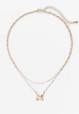 Gold Butterfly Layered Necklace, C605, small