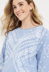 Crew Neck Paisley Sweatshirt, C7115, small