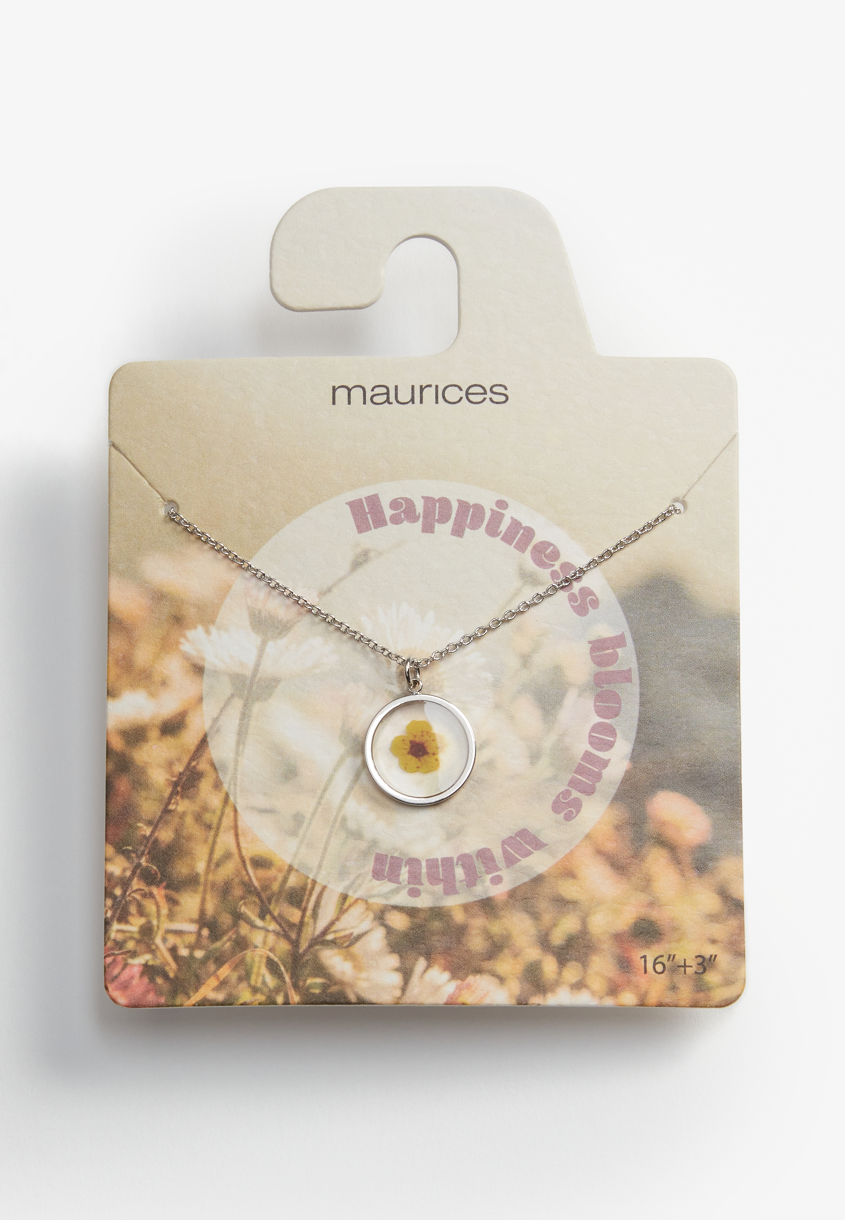 Pressed Flower Pendant Necklace, , large