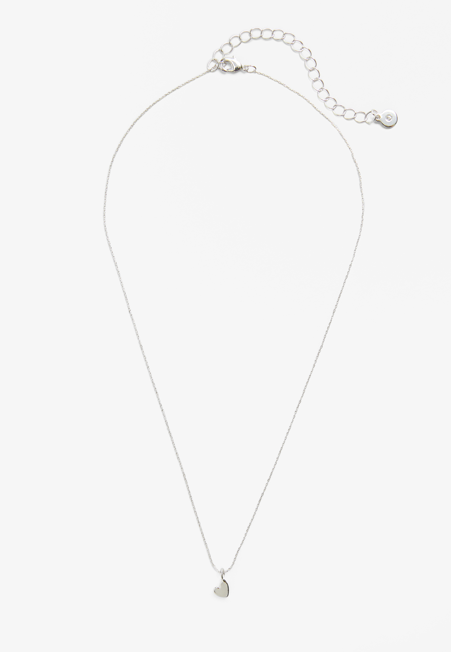 Sterling Silver Dipped Heart Pendant Necklace, , large