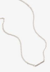 Sterling Silver Dipped Cubic Zirconia Bar Pendant Necklace, , small