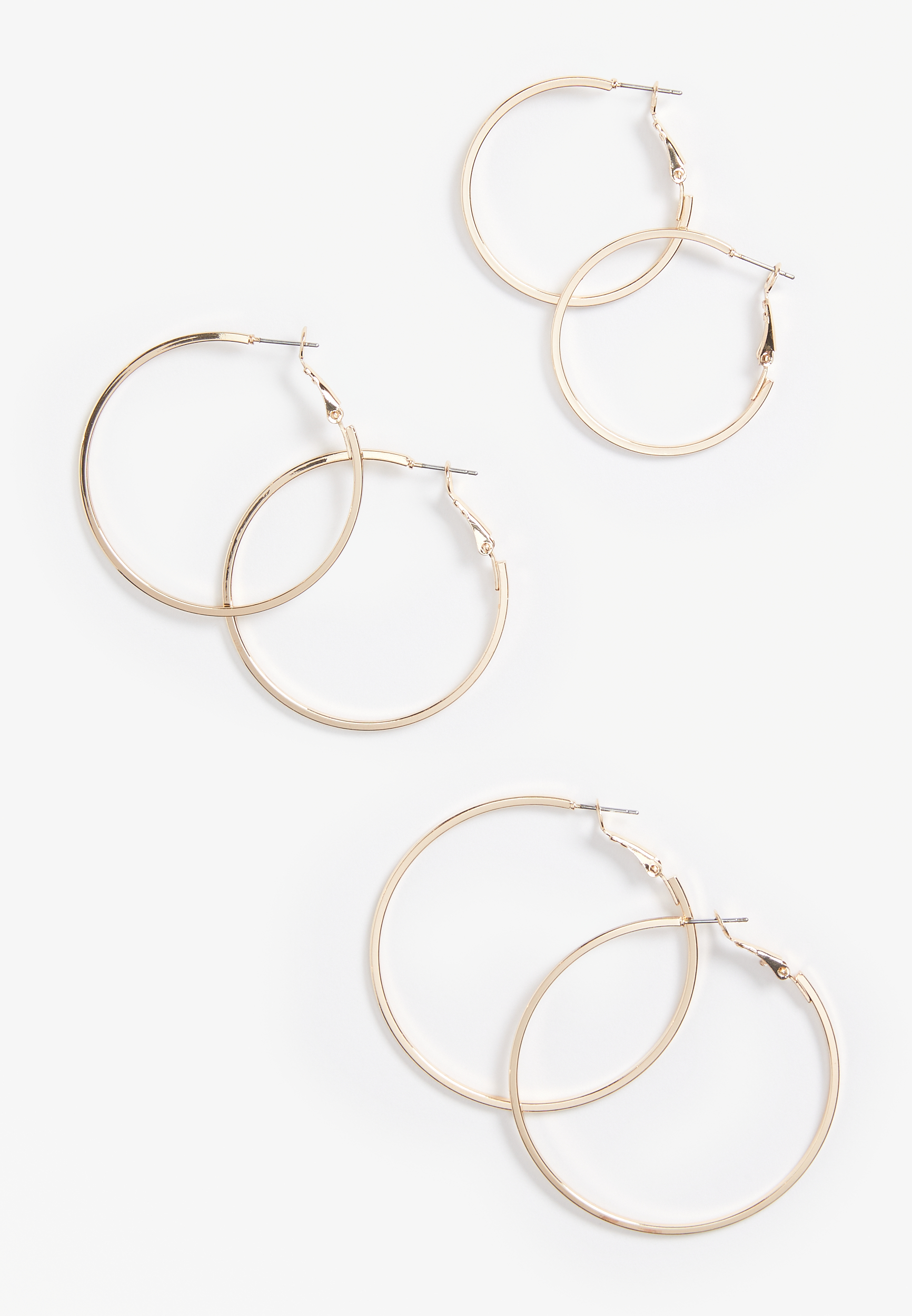 3 Pack Gold Hoop Earring Set | maurices