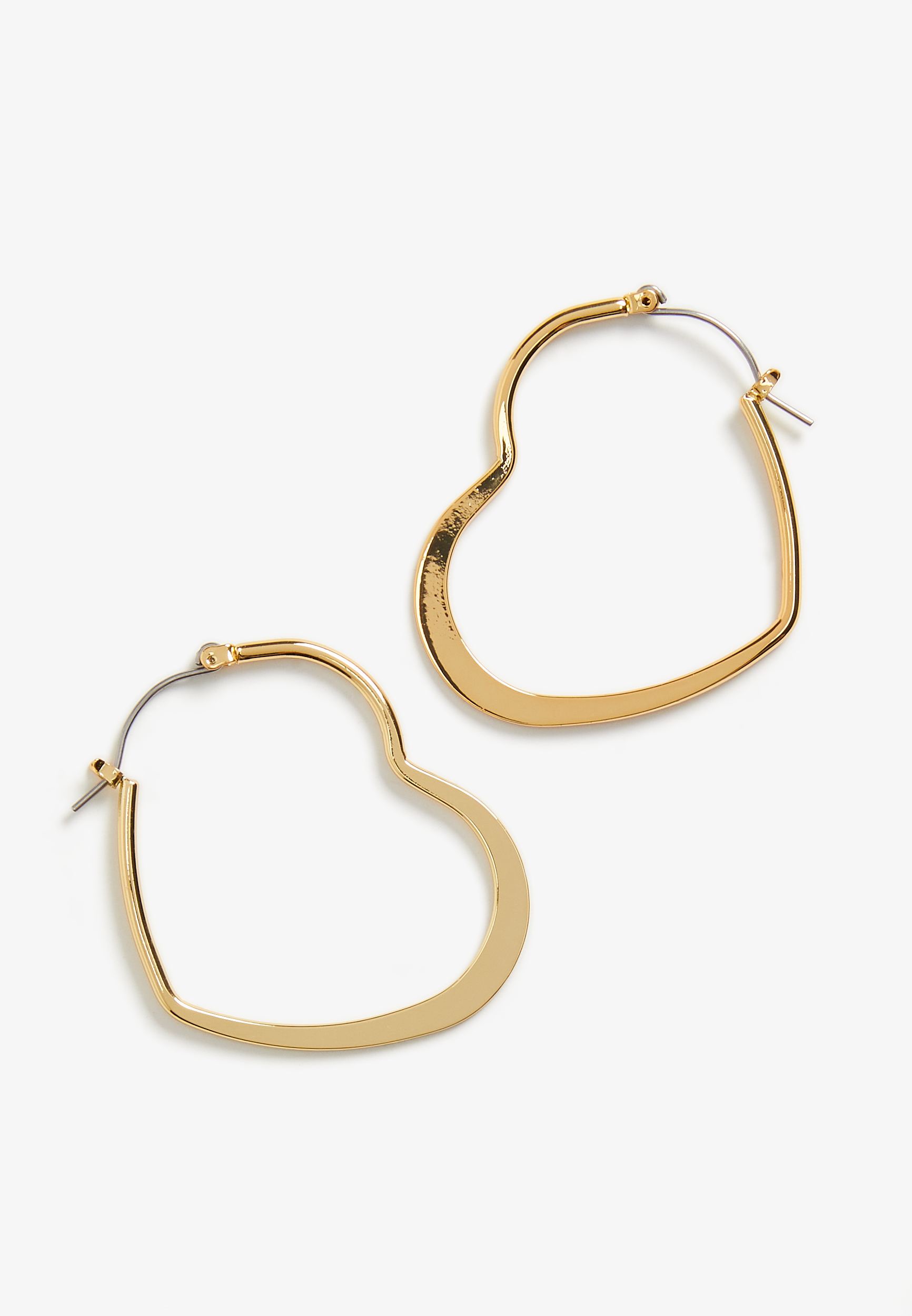 14K Gold Dipped Heart Hoop Earrings | maurices