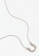 Horseshoe Pendant Necklace, SILVER, small