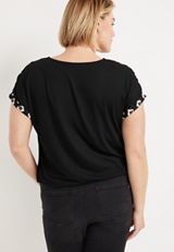 Plus Size Ikat Bubble Hem Blouse, , small