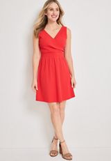 24/7 Sleeveless Wrap Mini Dress, C1155, small