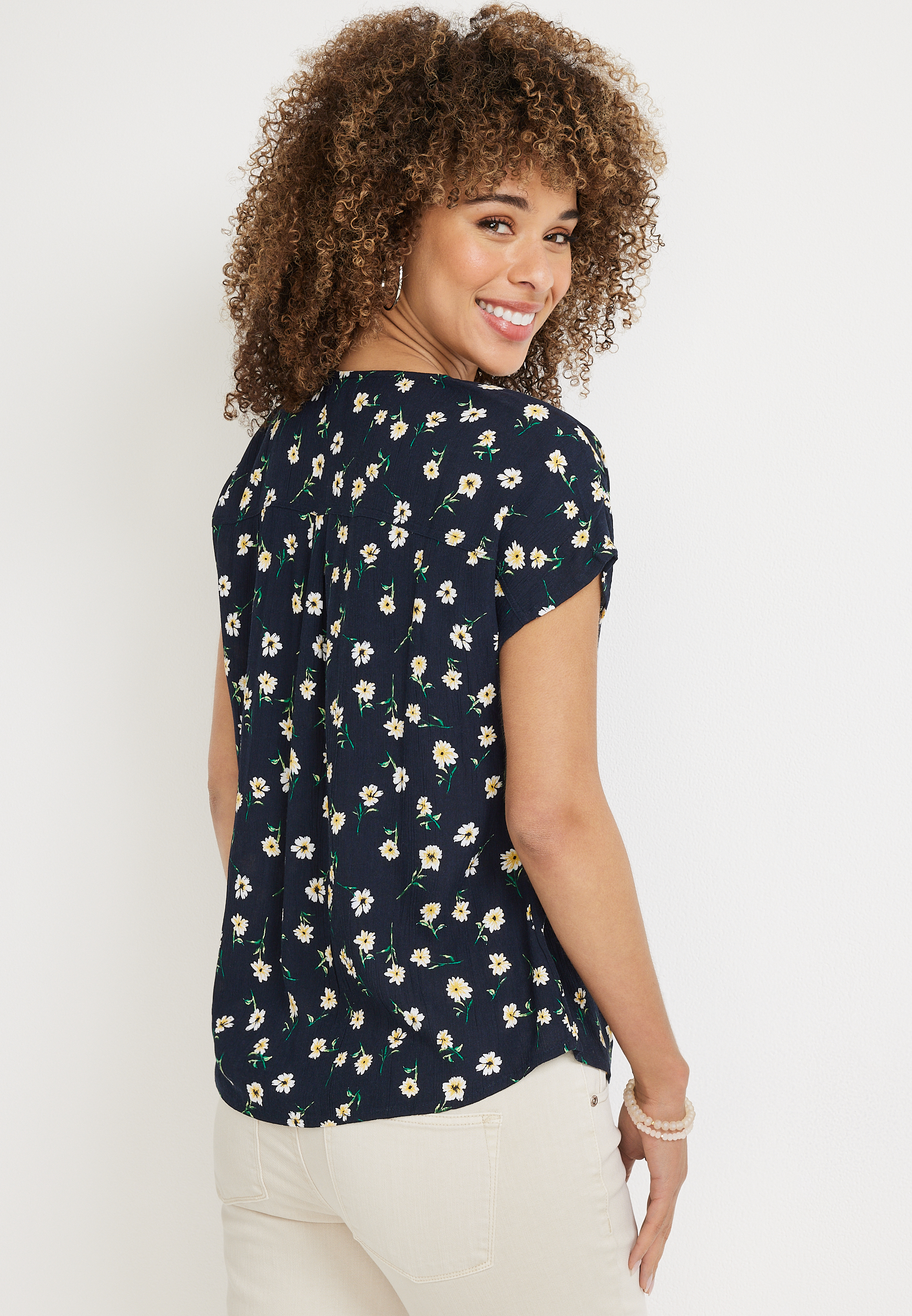 Floral Dolman Button Down Shirt, C1943, large