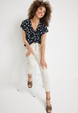 Floral Dolman Button Down Shirt, C1943, small
