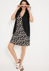Cressa Short Sleeve Cardigan, BLACK, small