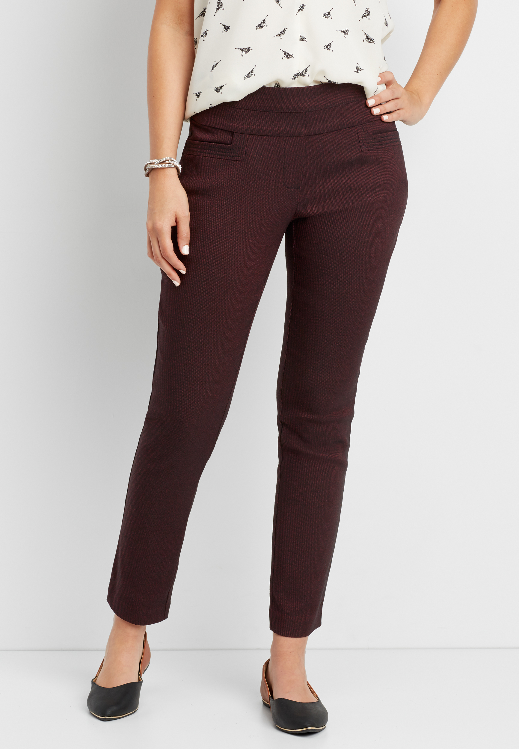 the textured pull on skinny ankle pant | maurices
