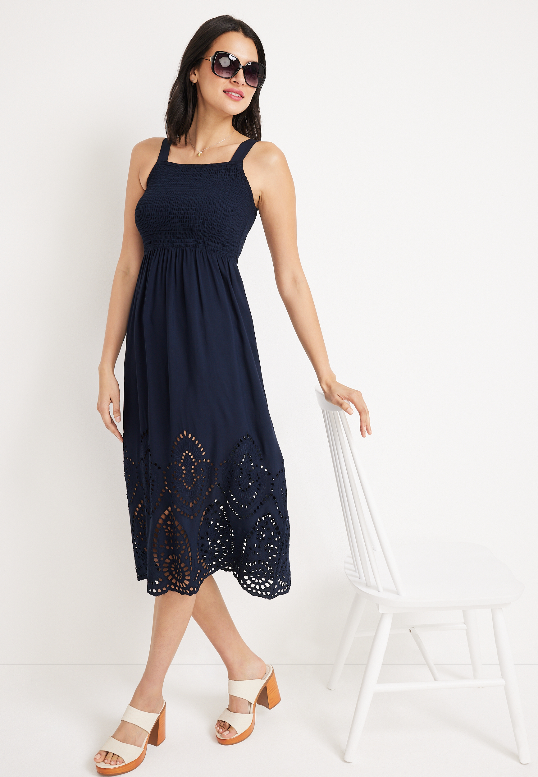white dress lace bottom SIMKHAI Women's Novelle Lace Mini Dress - White main image 1