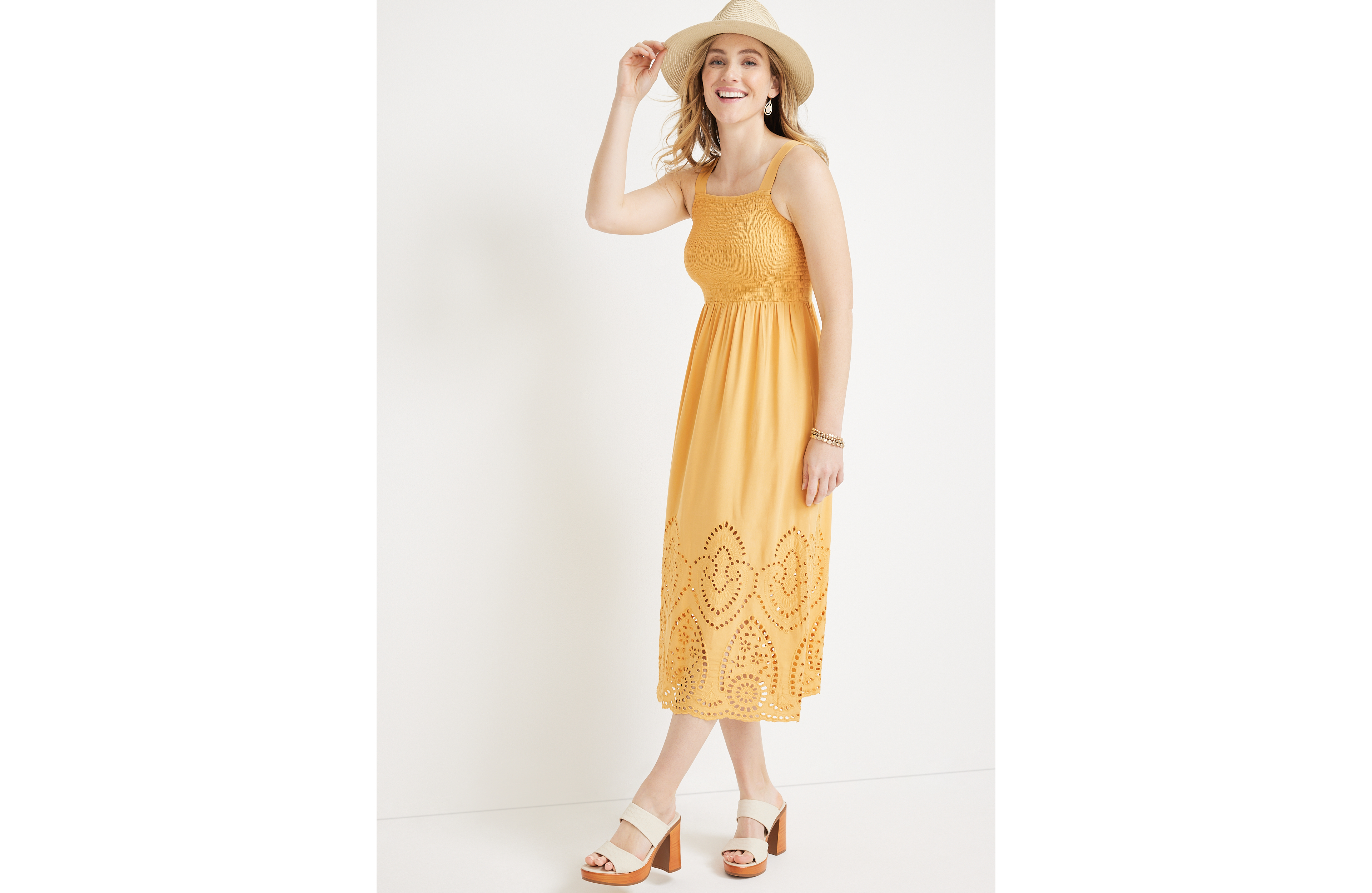Eyelet Midi Dress