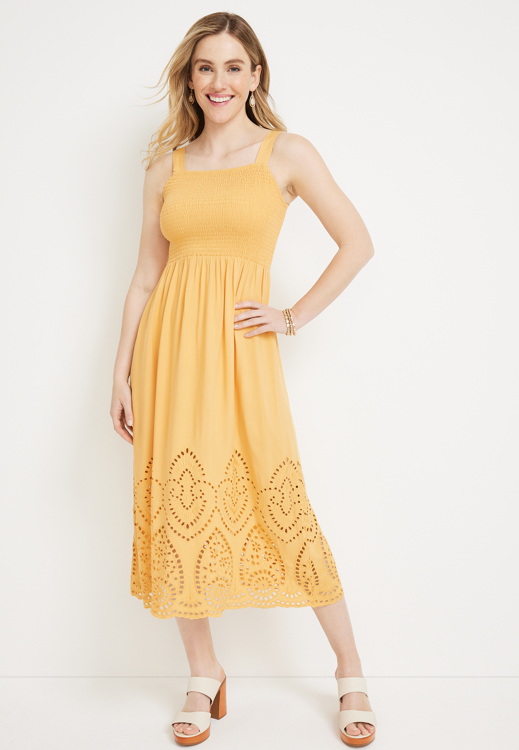 Eyelet Midi Dress, C7103, large