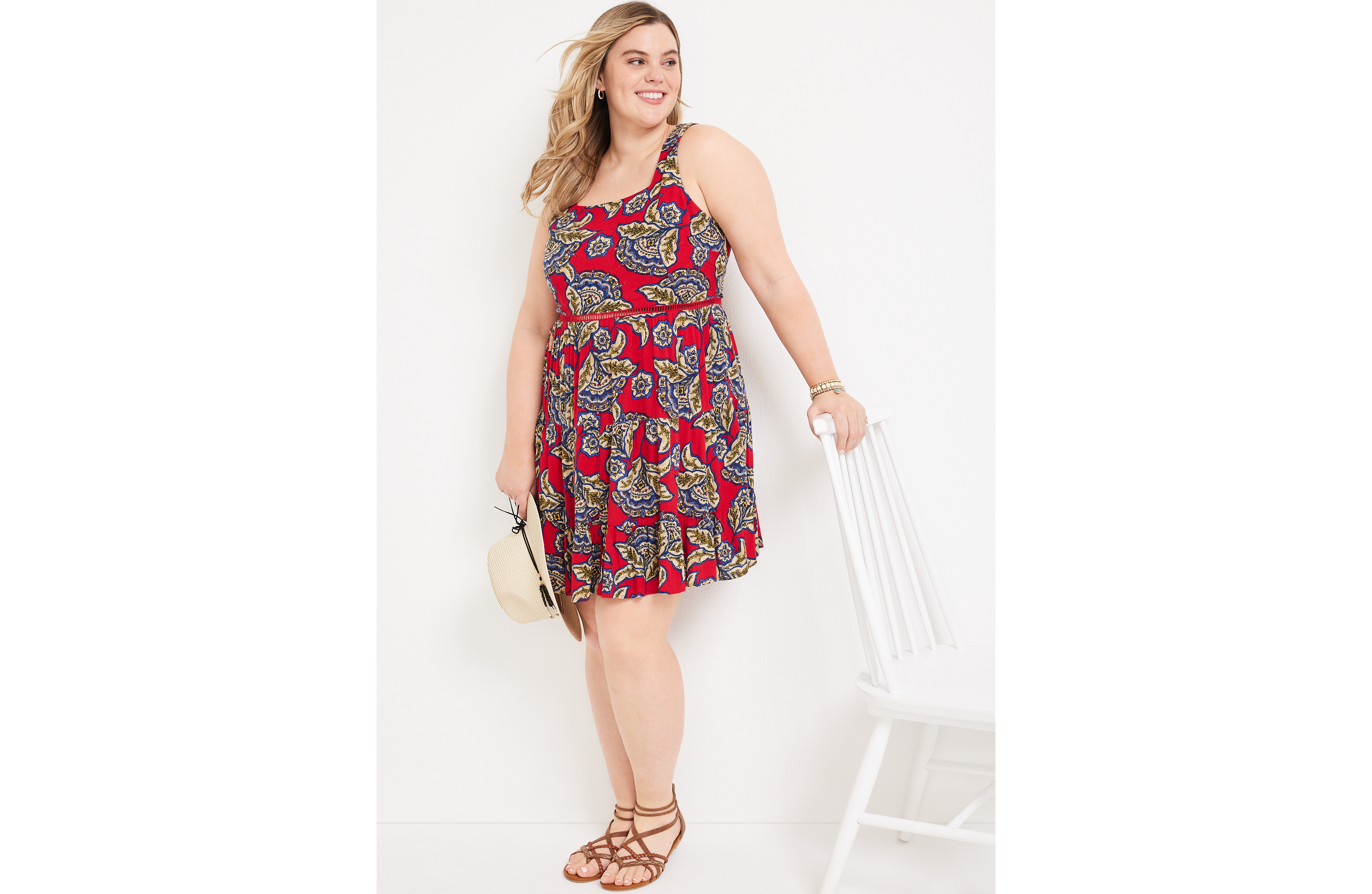 Plus Floral Skater Dress
