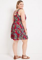 Plus Size Floral Skater Dress, C6875, small