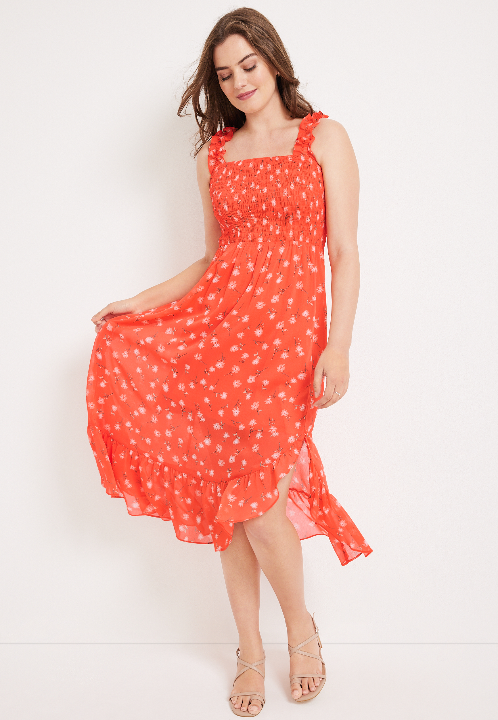 knee length dresses for ladies Blue Aster Midi Dress – prakritijaipur