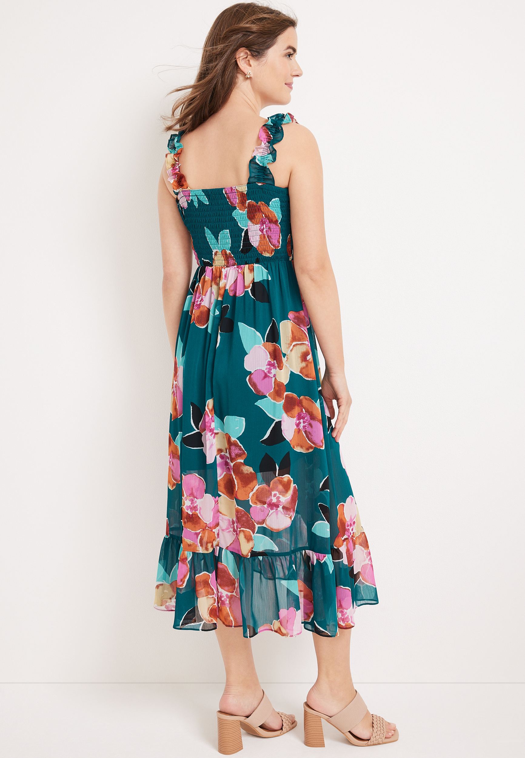 Aster Floral Off The Shoulder Midi Dress, C3557, large