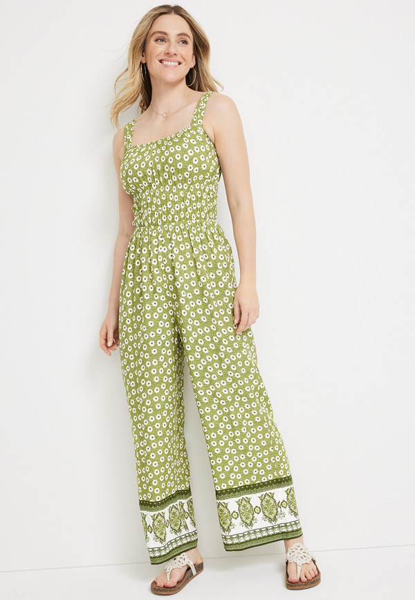 Floral Smocked Jumpsuit | maurices