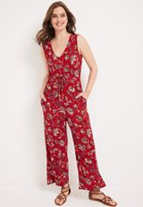 24/7 Floral Cropped Jumpsuit, C6875, small