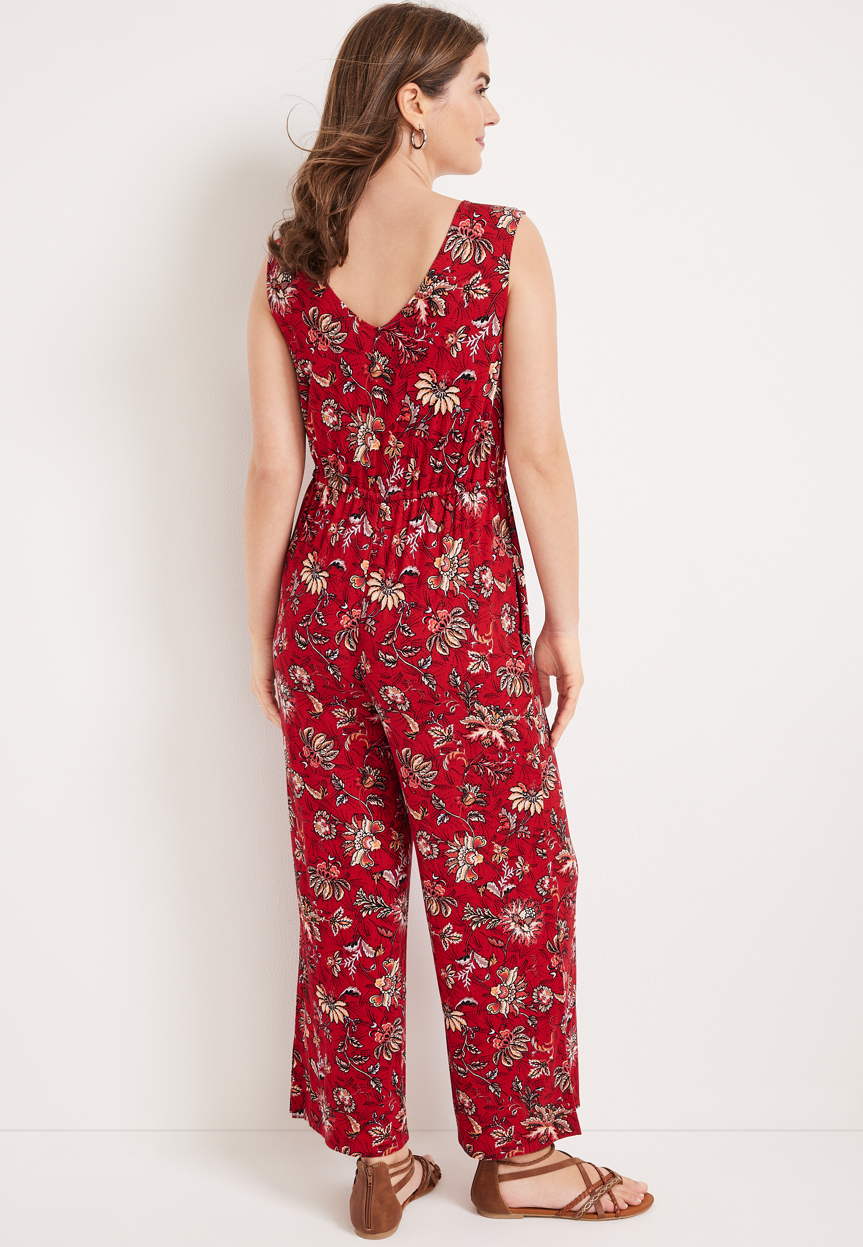 24/7 Floral Cropped Jumpsuit, C6875, large
