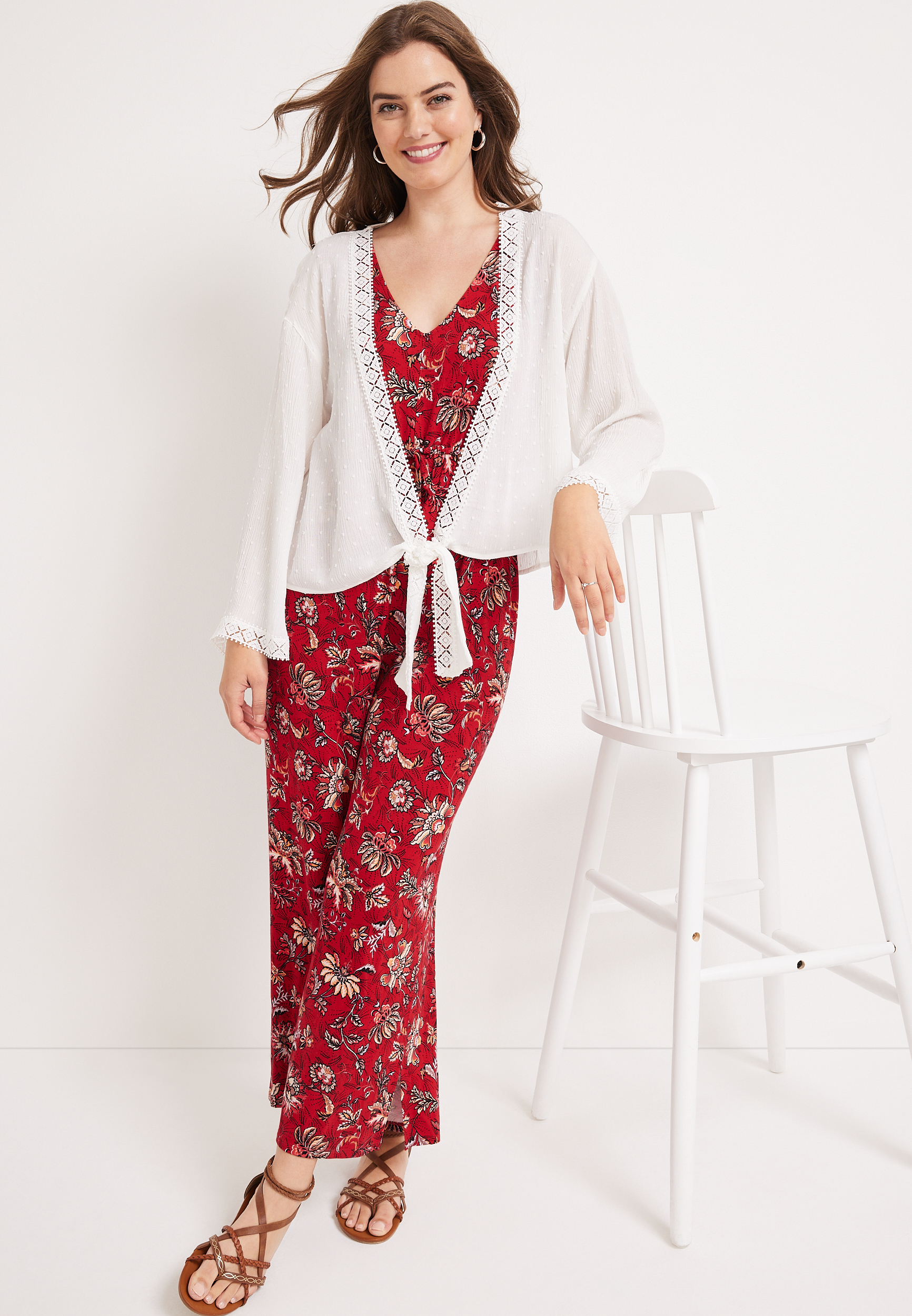 24/7 Floral Cropped Jumpsuit, C6875, large