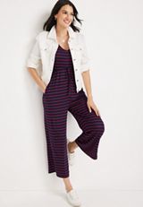 24/7 Striped Cropped Jumpsuit, C1769, small