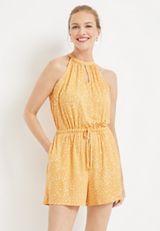 24/7 Keyhole Halter Neck Romper, C4109, small