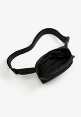 Solid Crossbody Belt Bag, BLACK, small