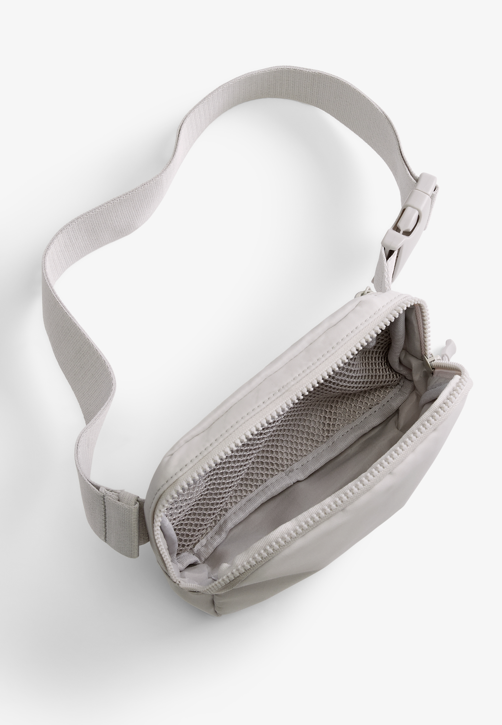 Solid Crossbody Belt Bag, LIGHT GRAY, large