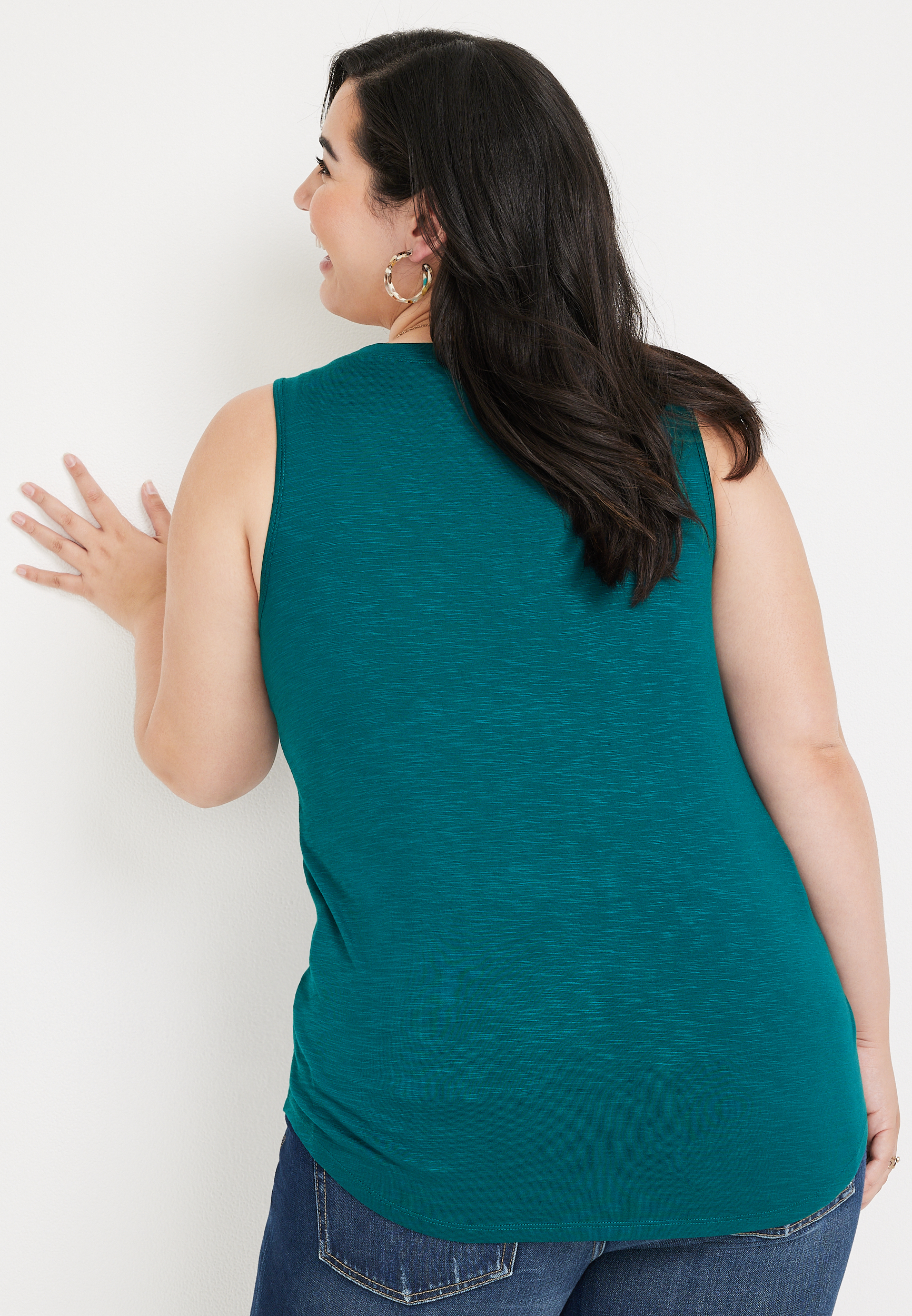 Plus Size 24/7 Mara V Neck Tank Top, , large