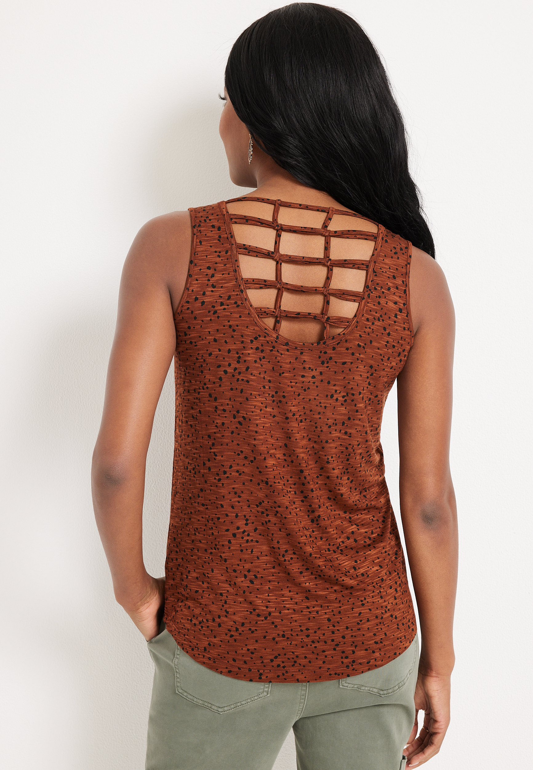 Coastline Animal Lattice Back Tank, C8509, large