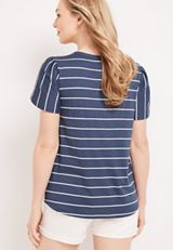 Meadows Striped Tulip Sleeve Tee, C5210, small