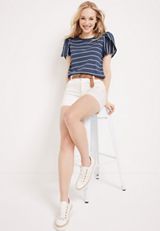 Meadows Striped Tulip Sleeve Tee, C5210, small