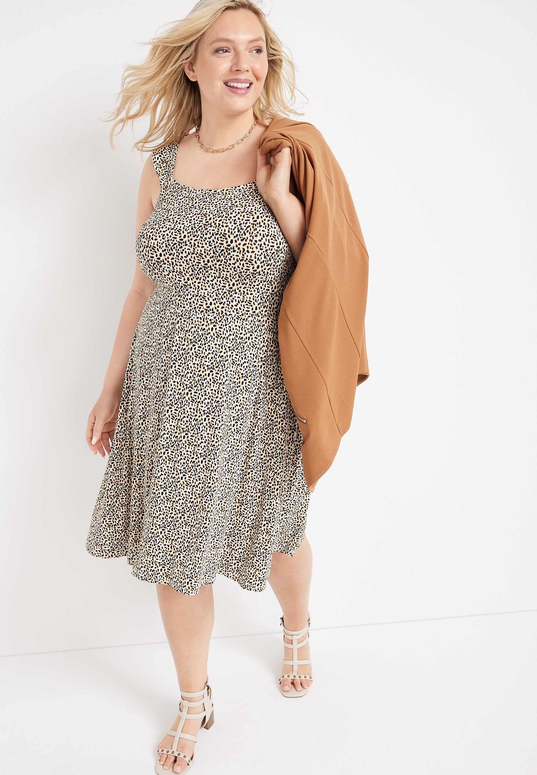 knee length dresses for ladies J. Marie Joyce Ruffle Strap Midi Dress in Hunter Green Gingham Small main image 0