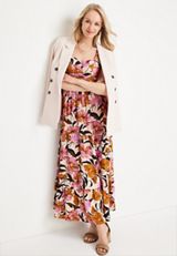 Floral Tiered Maxi Dress, C2754, small