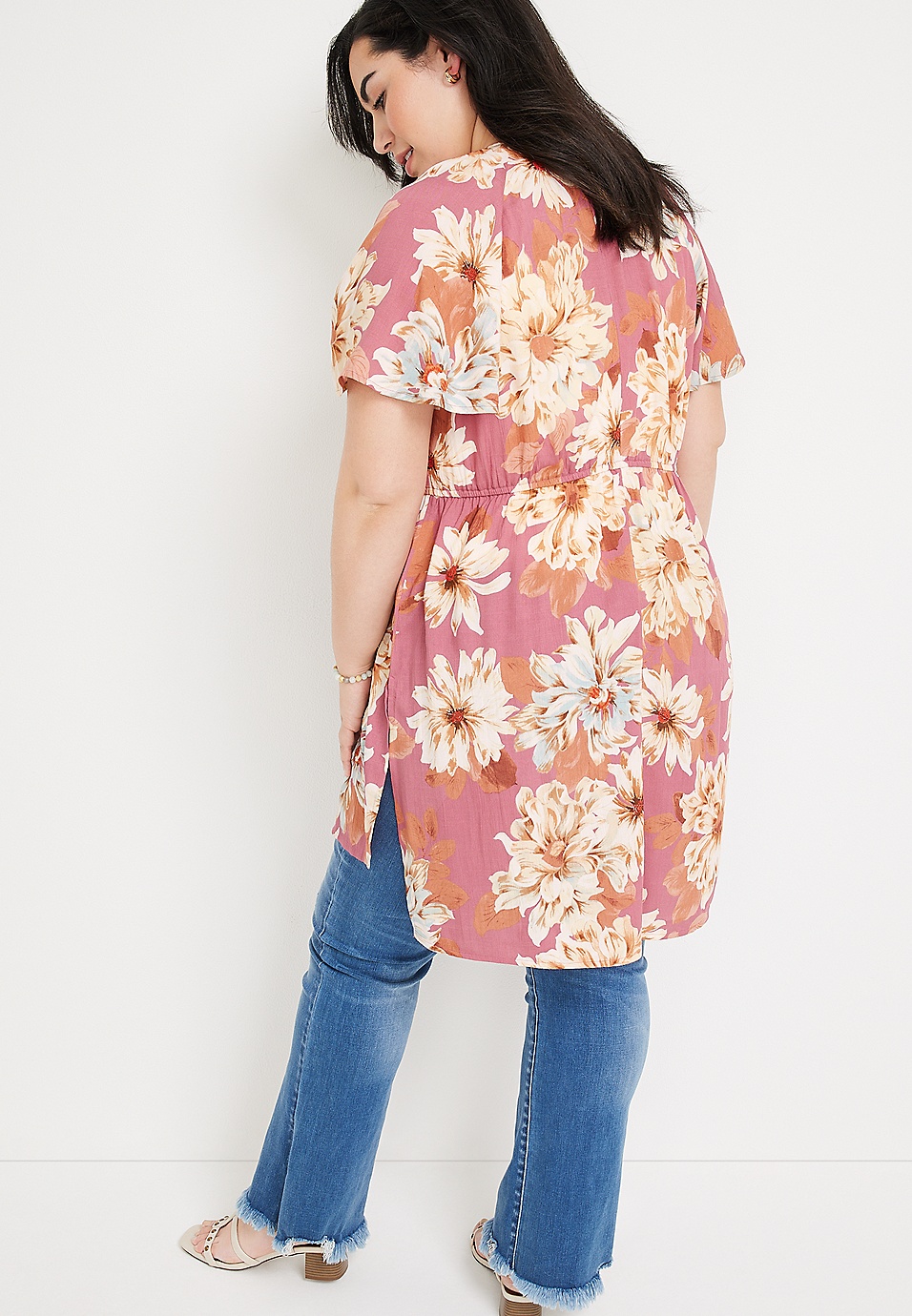 Asien tennis Adgang Plus Size Floral Cinched Sleeve Kimono | maurices