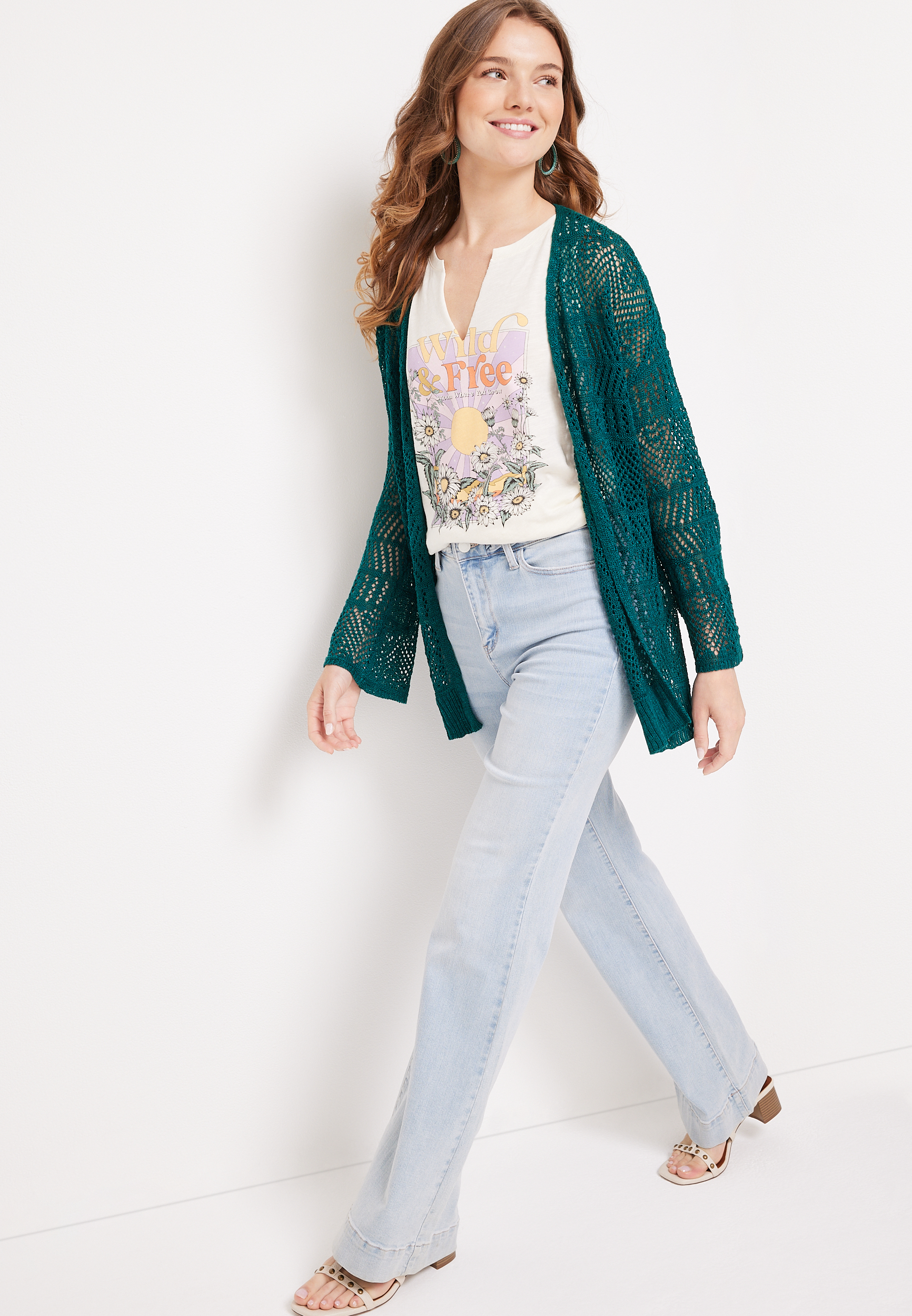 Pointelle Open Stitch Cardigan, C3556, large