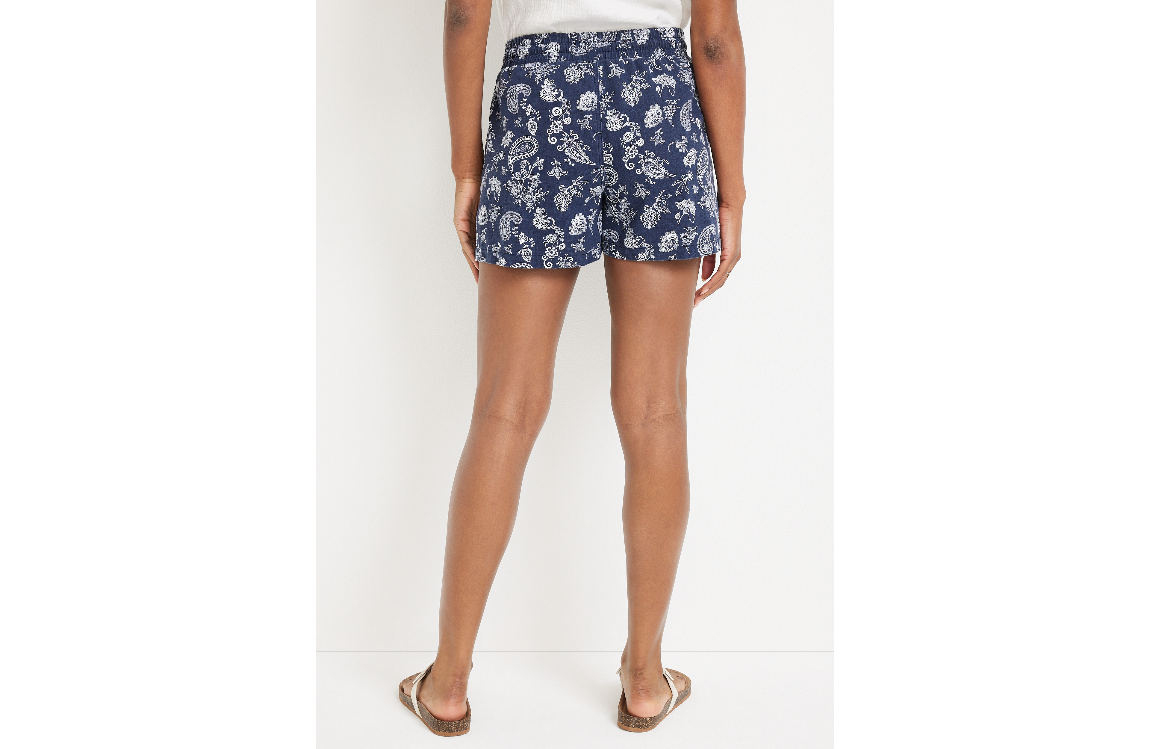 Dockside High Rise 4in Linen Paisley Short