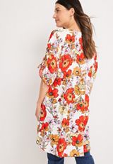 Poppy Floral Cinched Sleeve Kimono, C2380, small