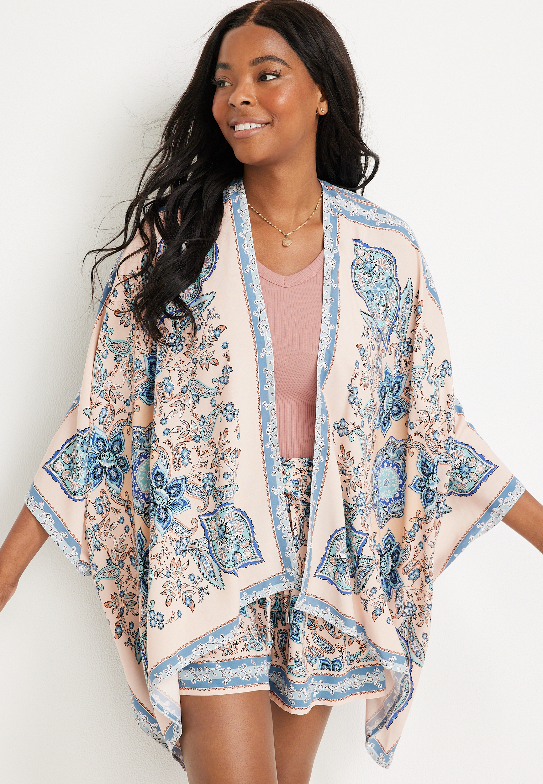 Paisley Scarf Kimono | maurices