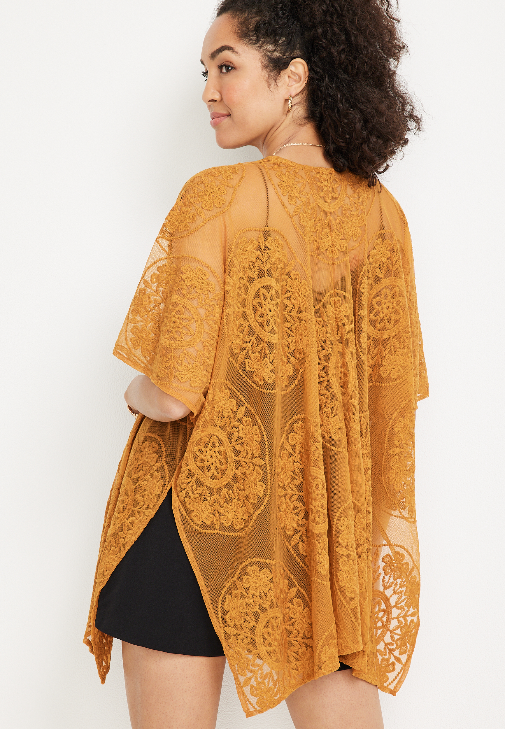 Lace Embroidered Kimono, C6188, large
