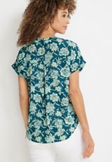 Geneva Paisley Zipper Neck Blouse, C3557, small
