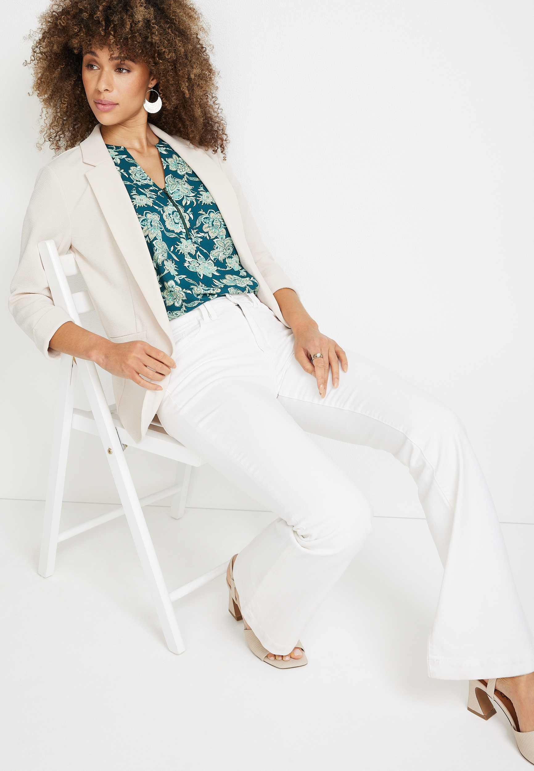 Geneva Paisley Zipper Neck Blouse, C3557, large