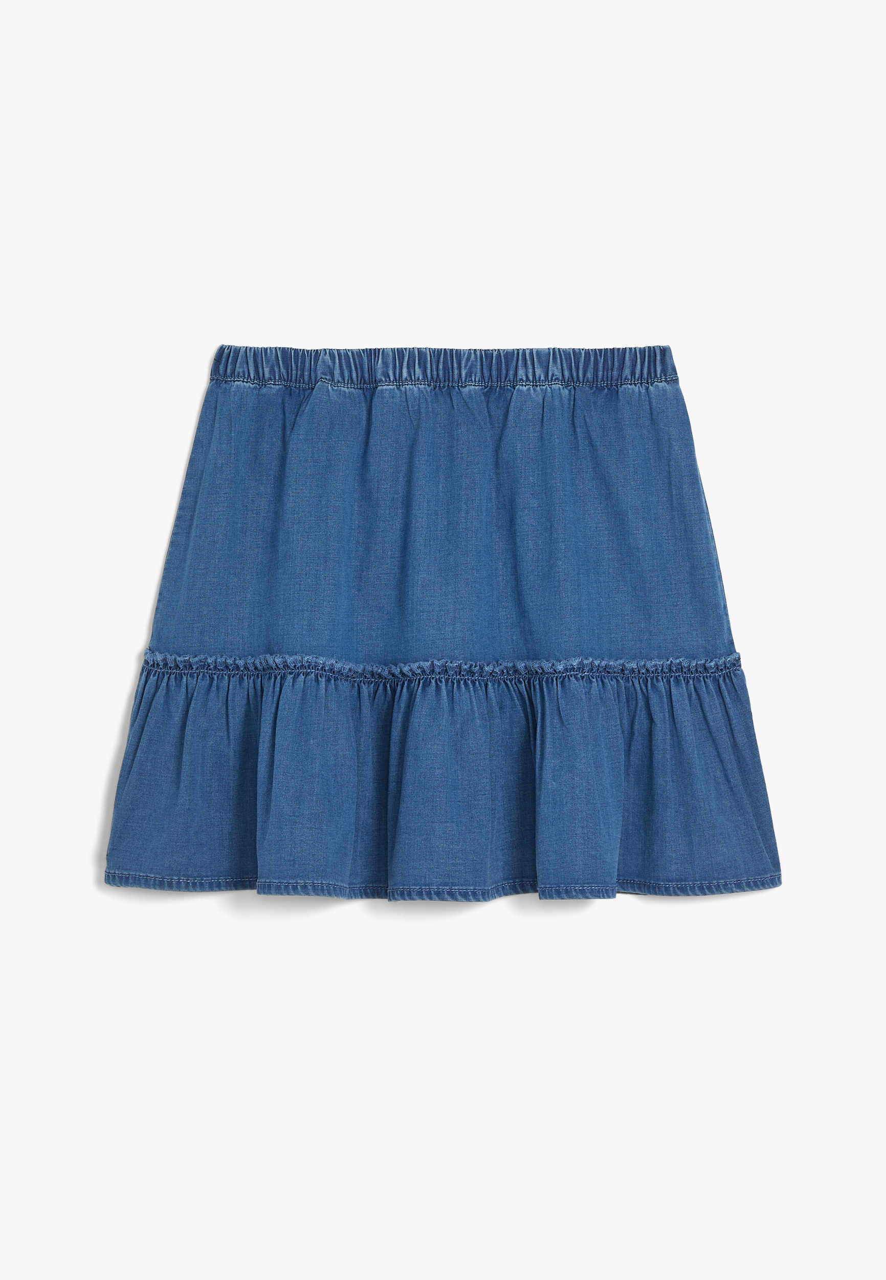 Girls Chambray Tiered Skirt | maurices