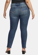 Plus Size Silver Jeans Co.&reg; Elyse Straight Curvy Mid Rise Ripped Jean, C258, small