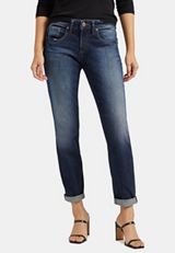 Silver Jeans Co.&reg; Boyfriend Mid Rise Rolled Hem Jean, DARK SANDBLAST, small