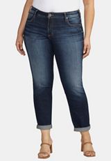 Plus Size Silver Jeans Co.&reg; Boyfriend Mid Rise Rolled Hem Jean, C258, small