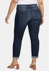 Plus Size Silver Jeans Co.&reg; Boyfriend Mid Rise Rolled Hem Jean, C258, small