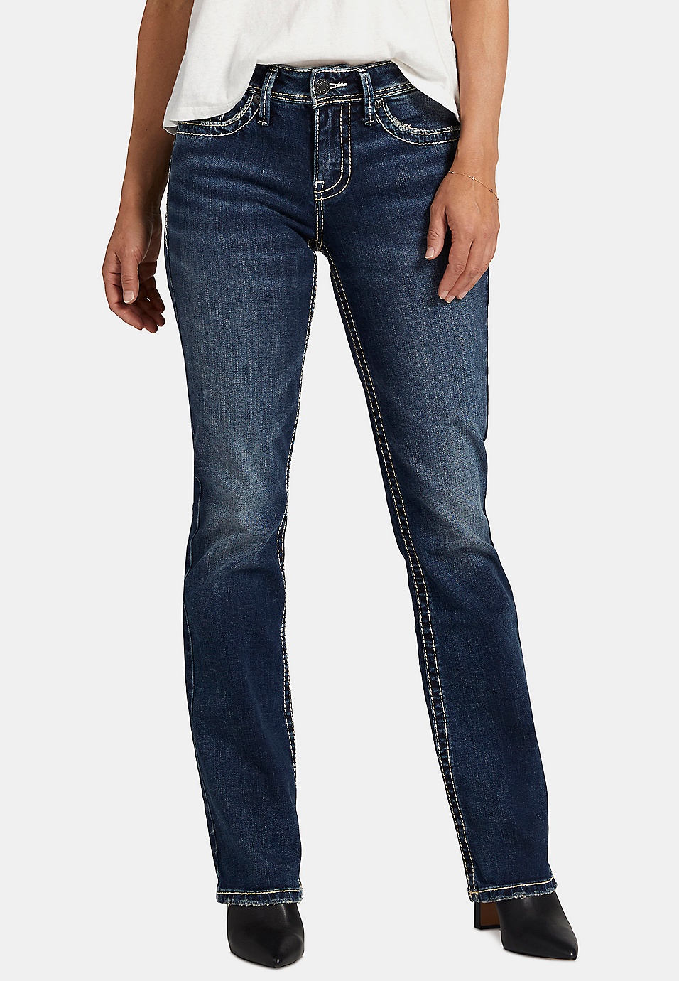 Silver Jeans Co. Women's Plus Size Suki Mid Rise Slim Bootcut Jeans, Dark  Indigo Rinse, 14 Plus Short : : Clothing, Shoes & Accessories